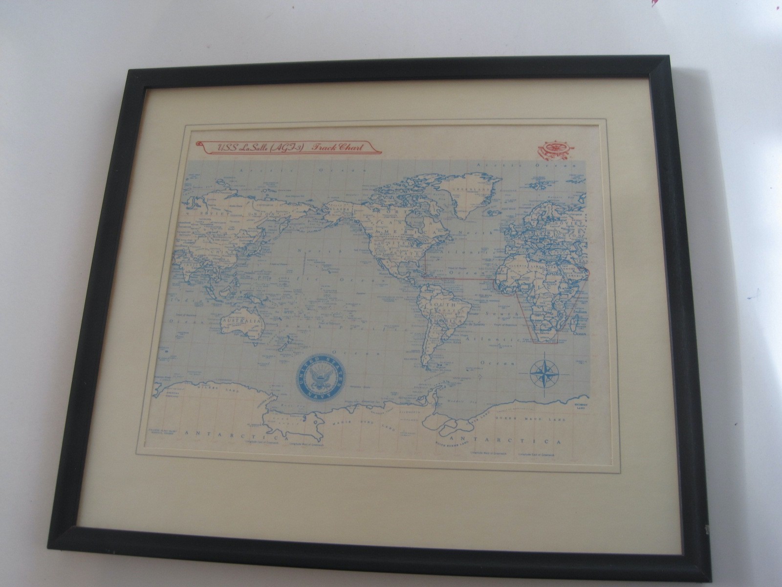USS La Salle Track Chart Framed US Navy 12.5 USS La Salle Track Chart Framed US Navy 12.5