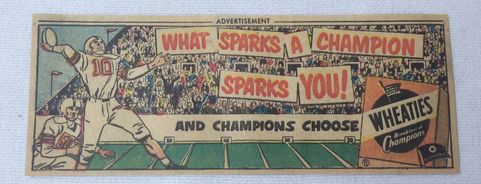 small 1951 Wheaties ad ~ FOOTBALL What Sparks A Champion small 1951 Wheaties ad ~ FOOTBALL What Sparks A Champion