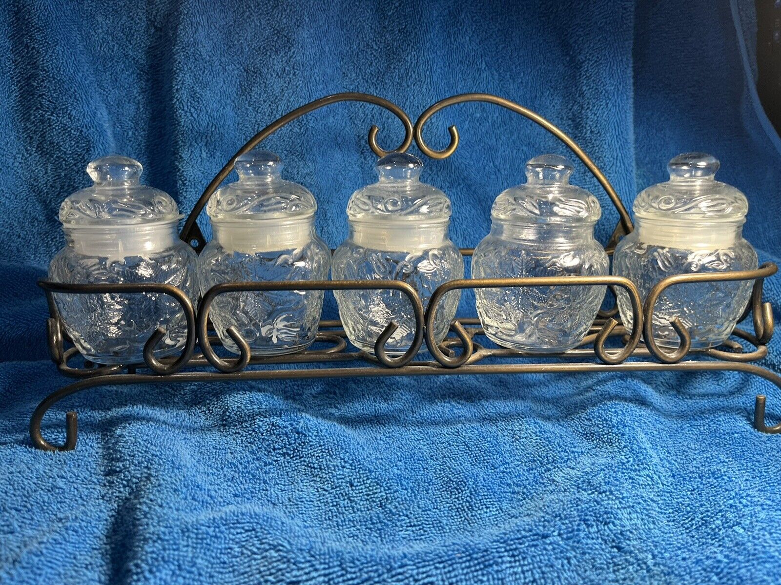 Princess House Fantasia Spice Rack With 5 Spice Jars And Lids