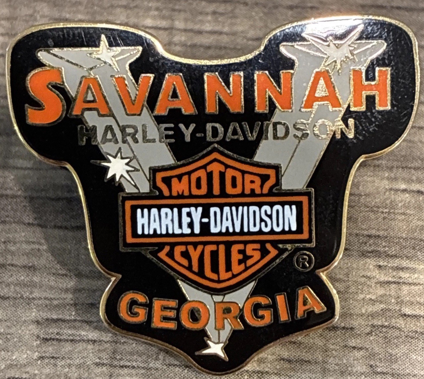 SAVANNAH GEORGIA HARLEY DAVIDSON DEALER DEALERSHIP COLLECTIBLE VEST PIN