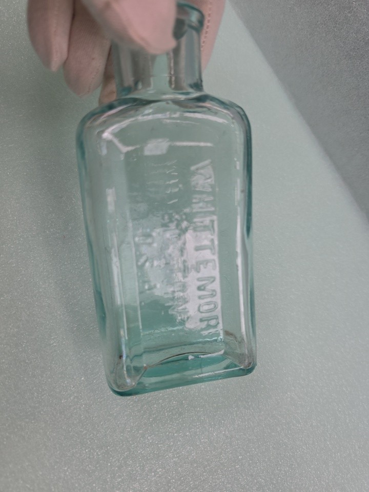 Vintage Aqua Green PHARMACY MEDICINE BOTTLE BOSTON MA WHITTEMORE Rare