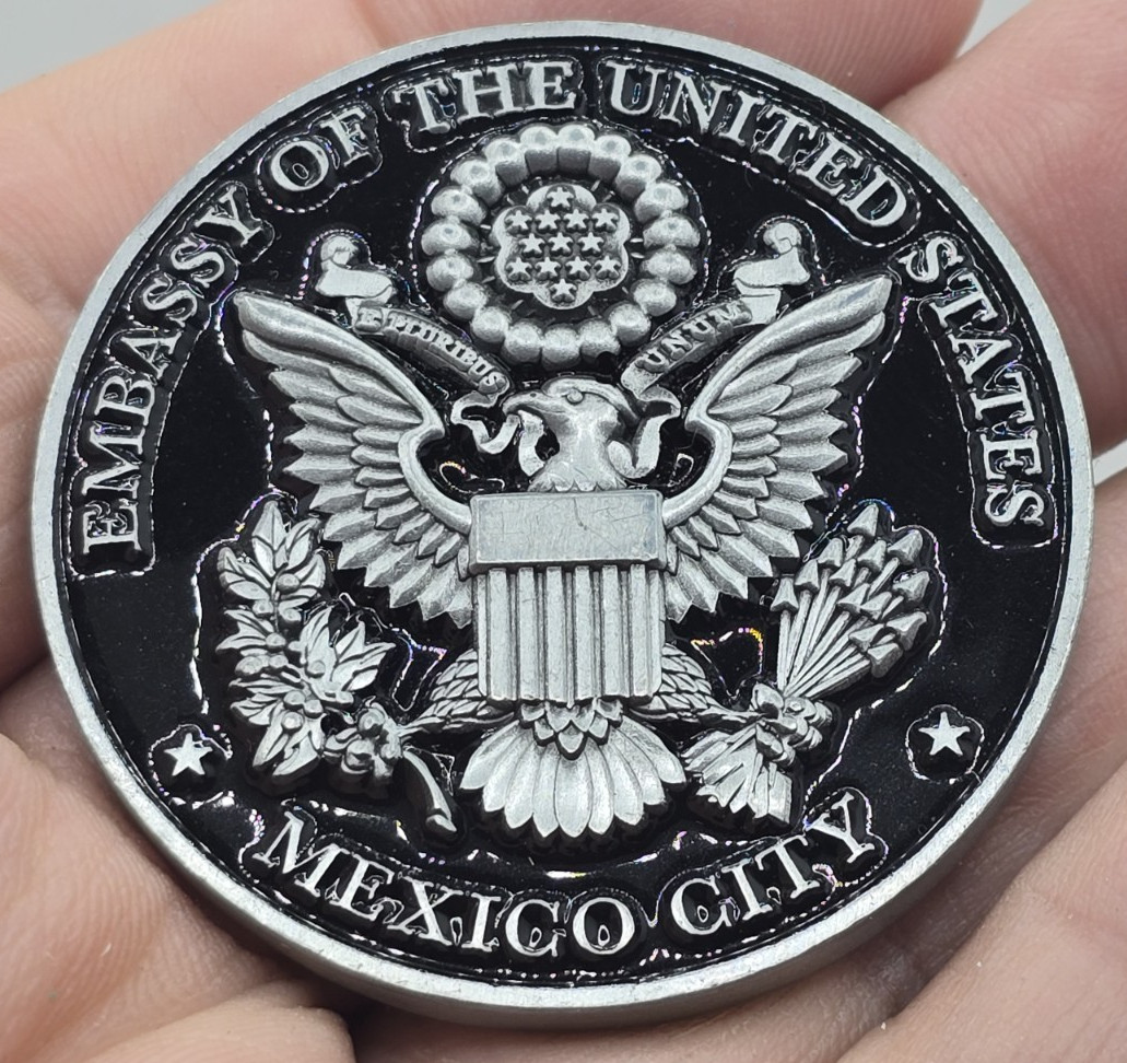 Super Rare Embassy of the United States in Mexico City Challenge Coin Super Rare Embassy of the United States in Mexico City Challenge Coin