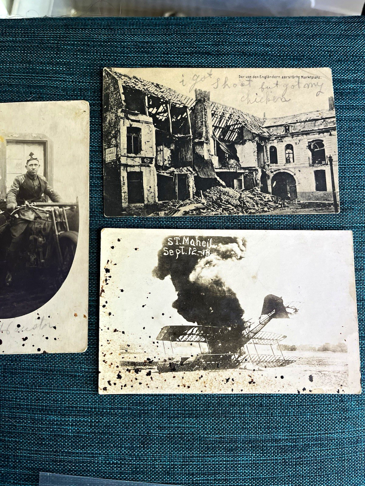WWI US Soldier RPPC Lot Forrest C Cole Sterling KS St Mihiel Plane Crash 1918
