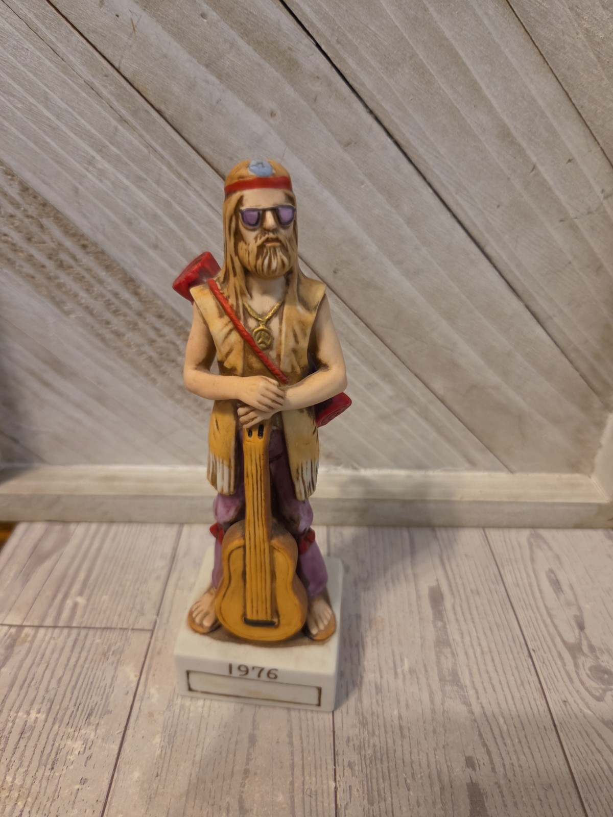 Hoffman Mini Character Decanter 1976 Hippie Signed 1975 Hoffman On Back Empty