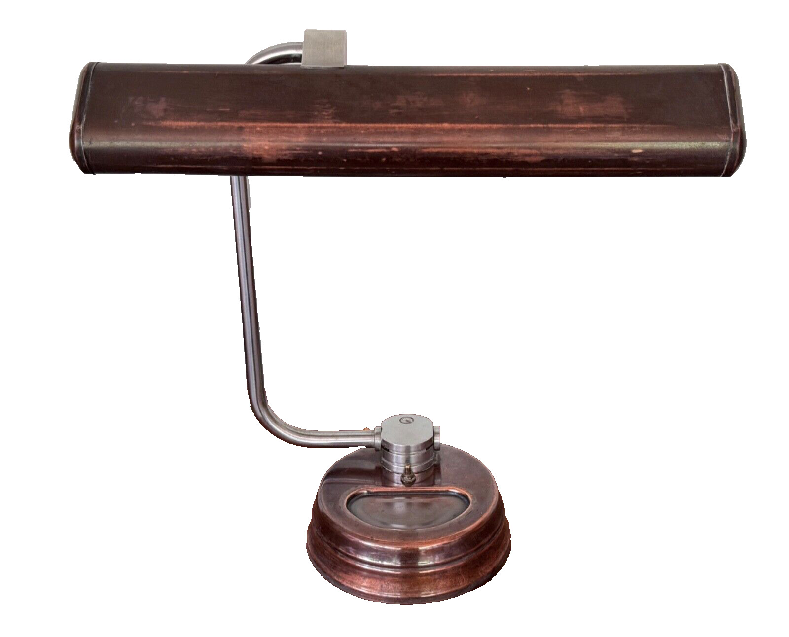 Faries Art Deco Machine Age Industrial Adjustable Chrome Copper Table Desk Lamp