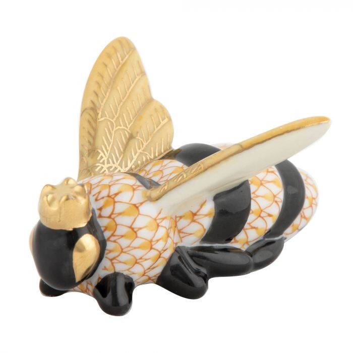 HEREND, QUEEN BEE, BUTTERSCOTCH FISHNET,  #VHJM-16209,   BRAND NEW, MINT & BOX