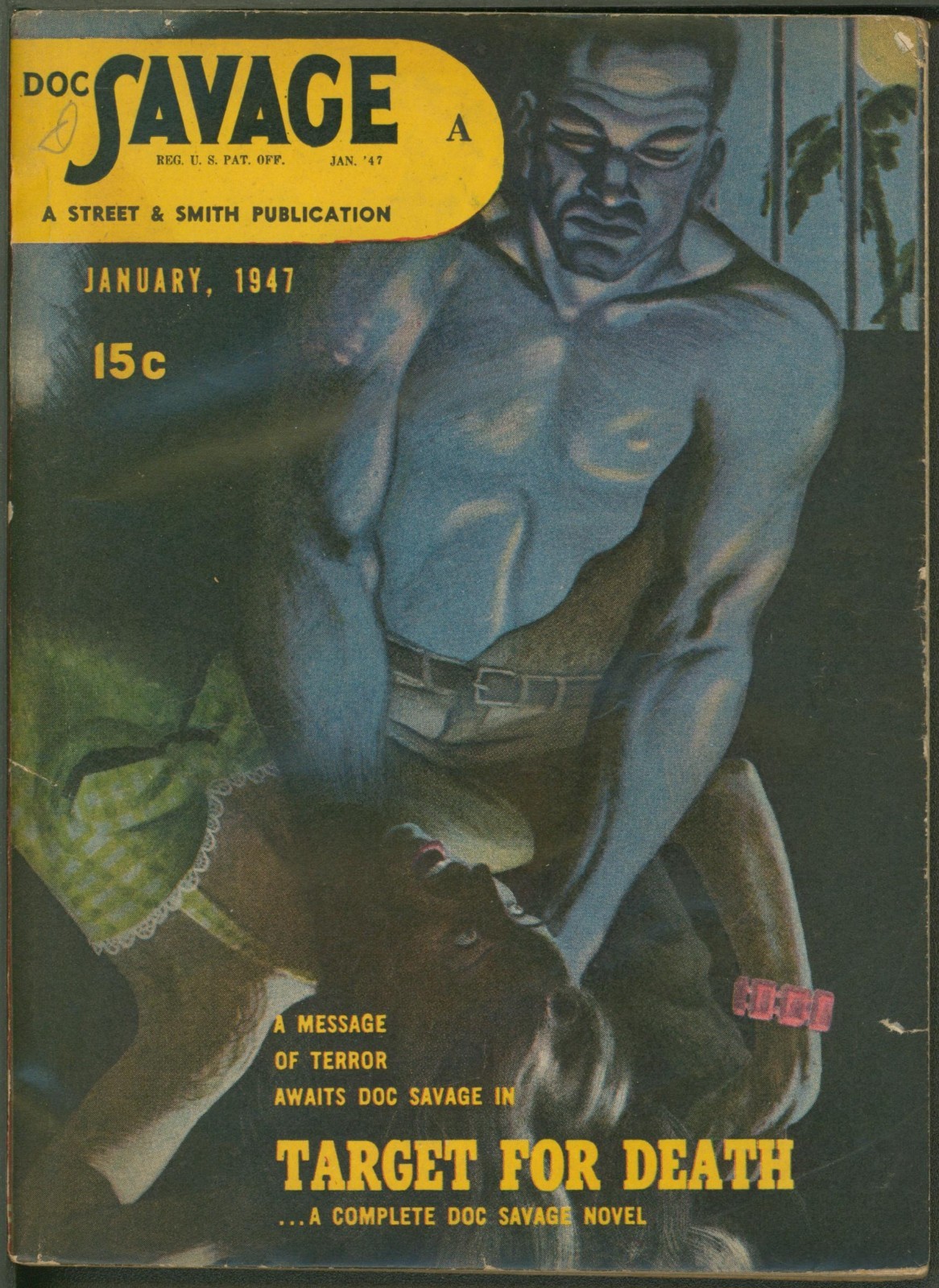 Doc Savage 1947 January, #167  Contains Eight Dozen Agents by John D. MacDonald.