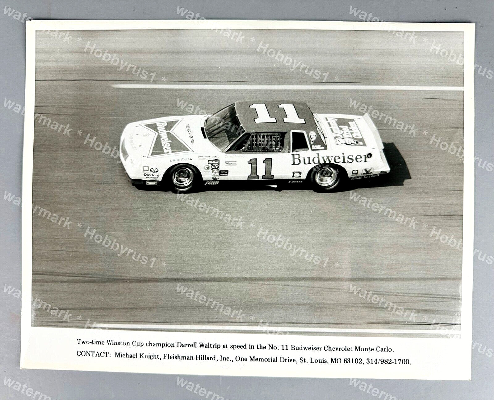 NASCAR Auto Racing Darrell Waltrip Budweiser Car 1984 Original Press Photo