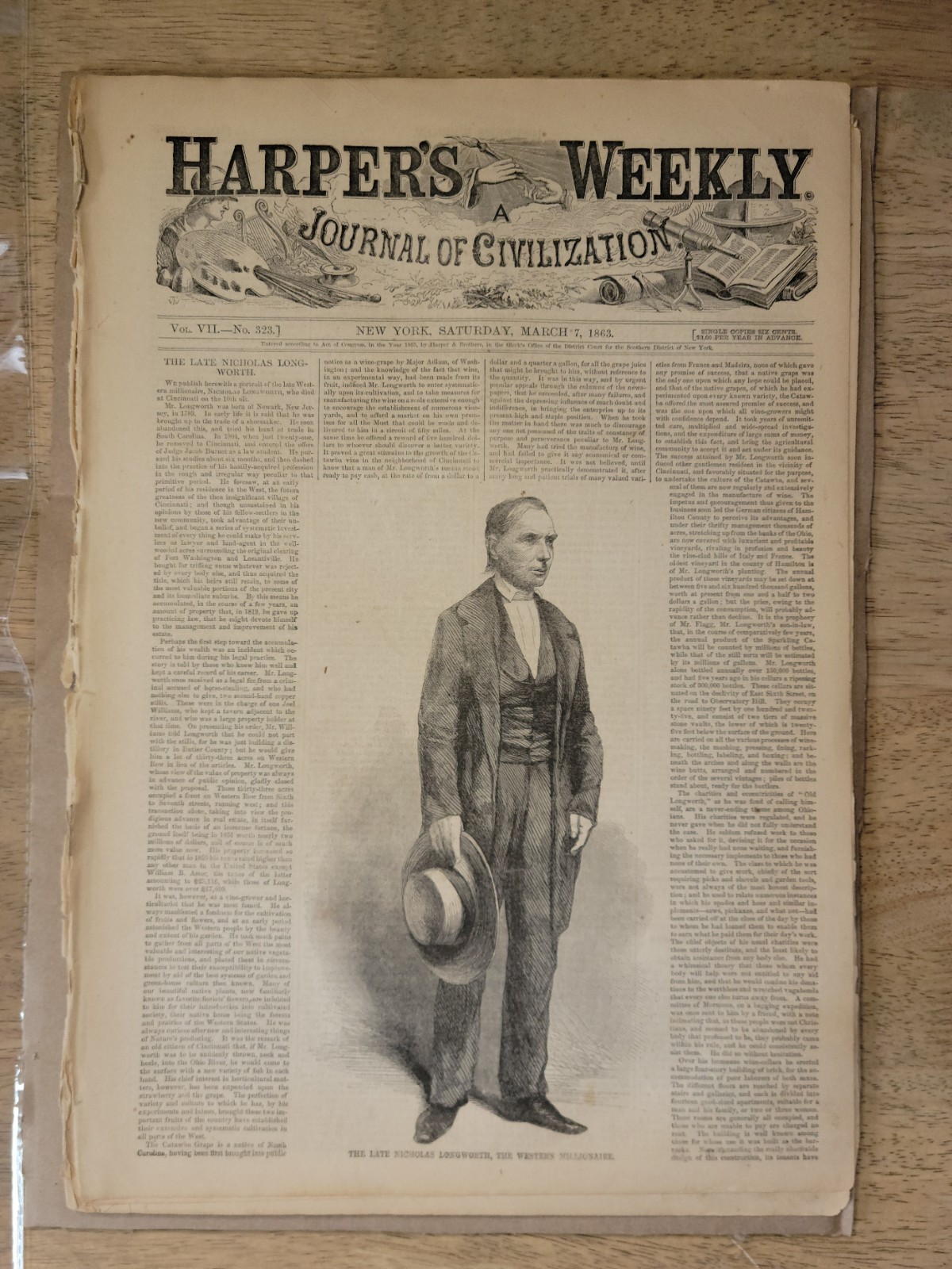 1863 Harper’s Weekly AUTHENTIC March 7 Issue – COMPLETE- Civil War Gettysburg
