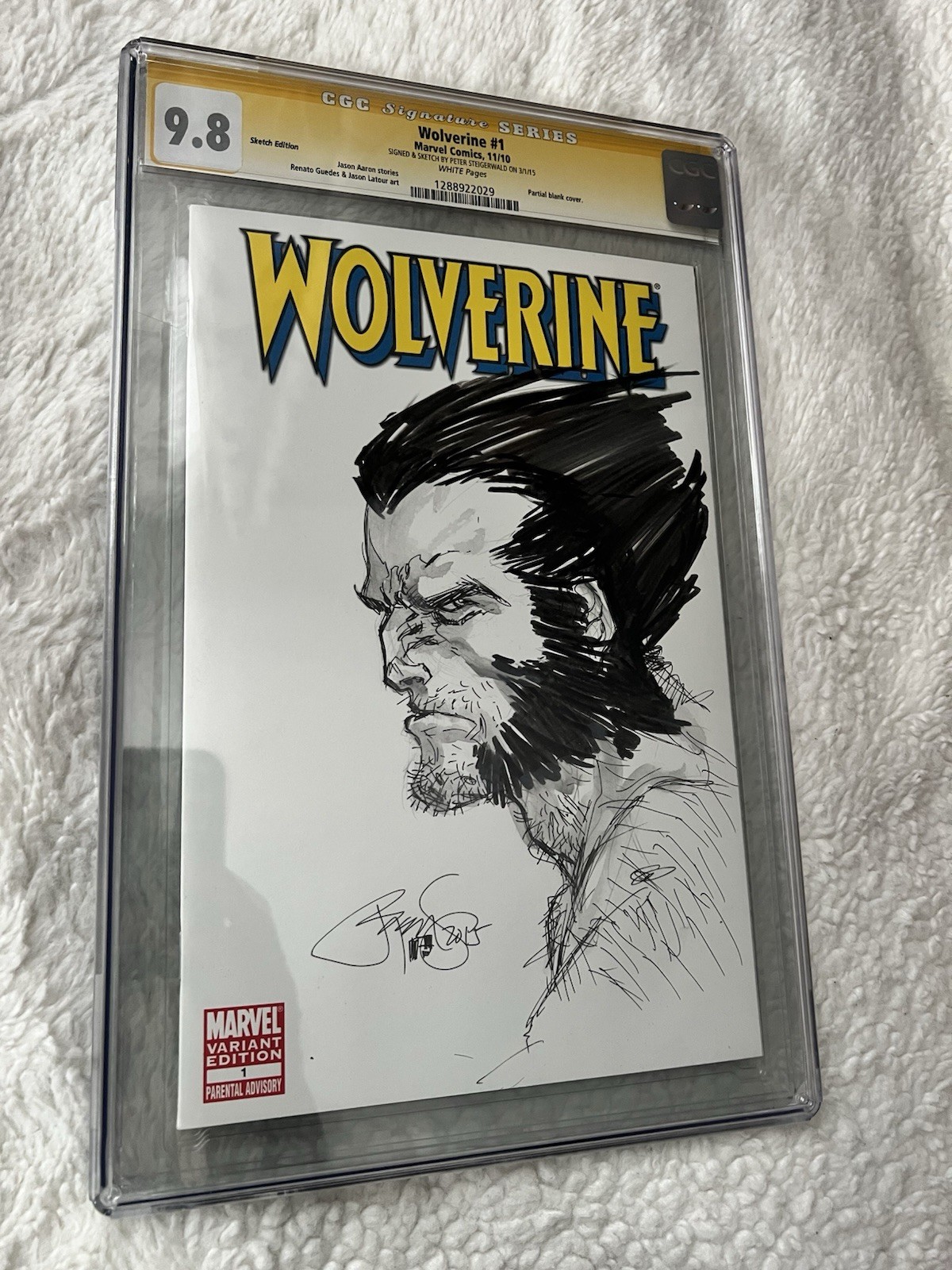 Wolverine#1 2010 SS CGC 9.8 Sketch By Peter Steigerwald