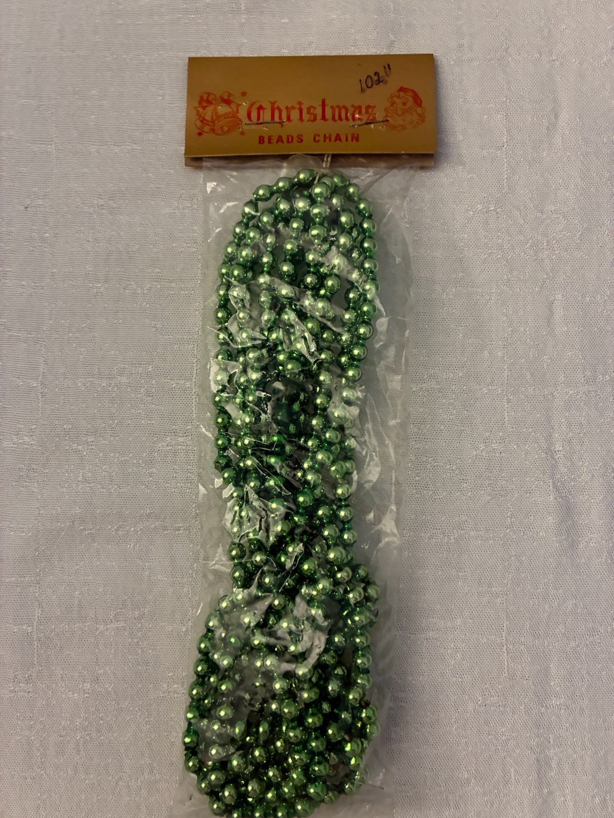 Vintage Green Mercury Glass Garland Beads    (102\