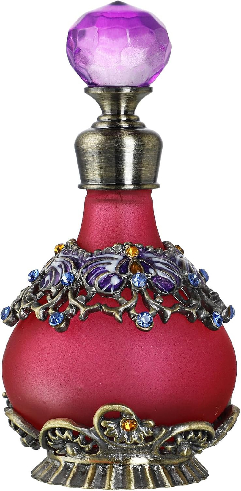 Antique Crystal Glass Perfume Bottle Vintage Refillable Scent Fragrance Vial