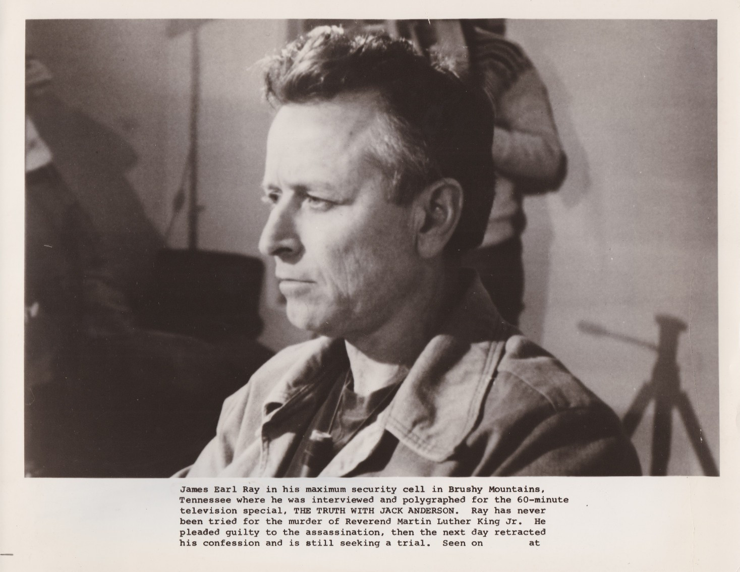 1978 Press Photo James Earl Ray polygraphed at Brushy Mountain State Prison