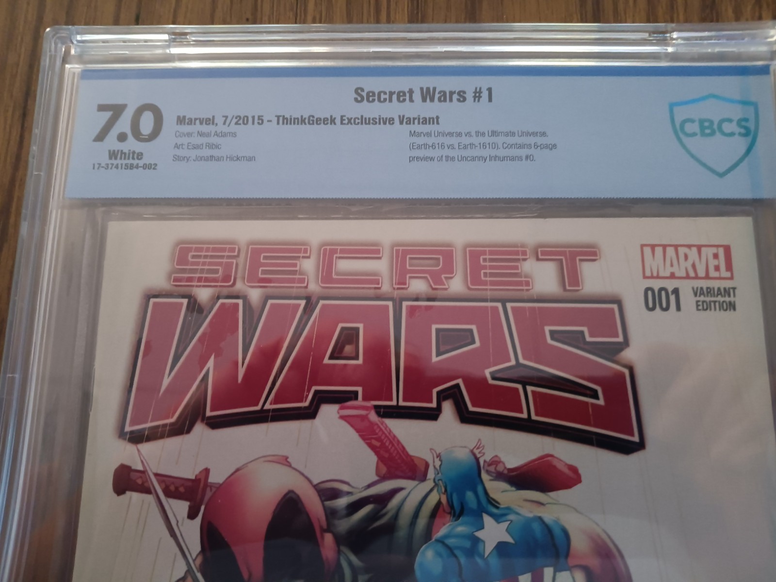 Secret Wars 001 Variant: 2015 ThinkGeek: Neal Adams Cover/ Autograph: CBCS 7.0 Secret Wars 001 Variant: 2015 ThinkGeek: Neal Adams Cover/ Autograph: CBCS 7.0