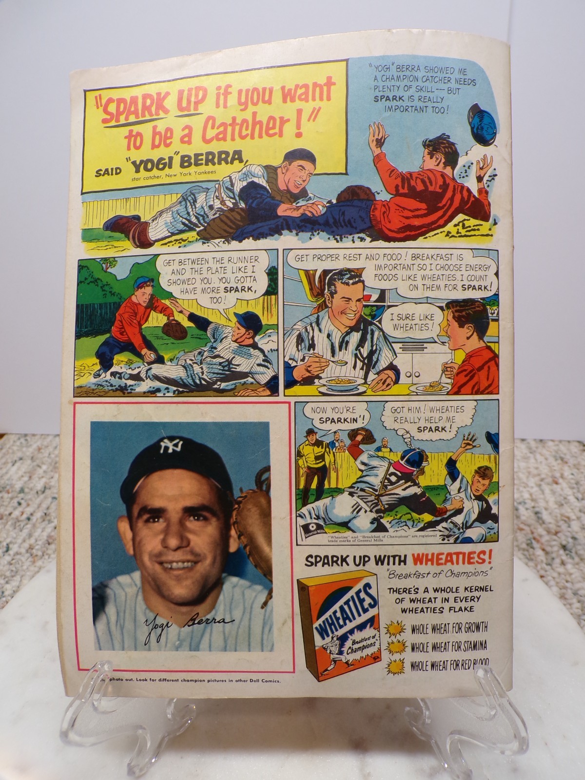 1953 Dell Walt Disney's Comic Yogi Berra NY Yankees Baseball Photo Wheaties