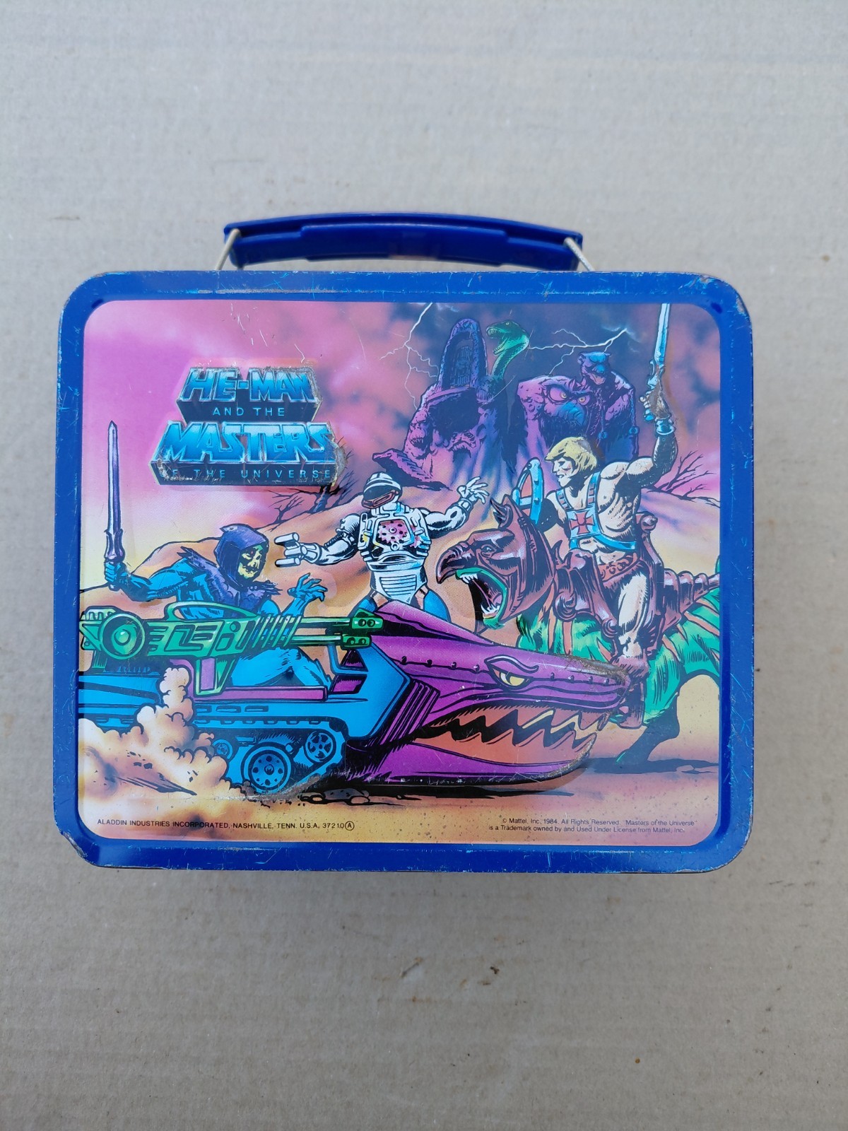 Vintage 1984 He-Man and The Masters of The Universe Metal Lunchbox and Thermos