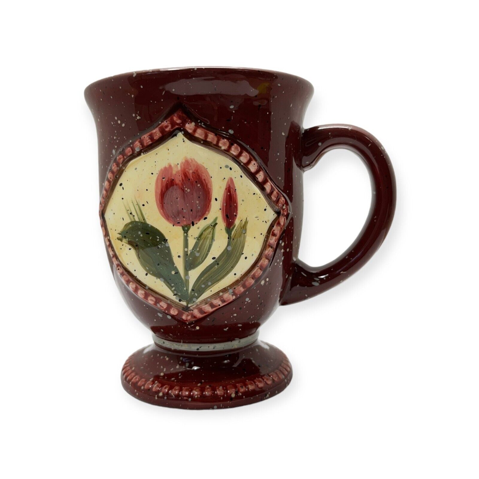 Vintage Enesco Julie Ueland Coffee Mug Ceramic Tulip Pattern