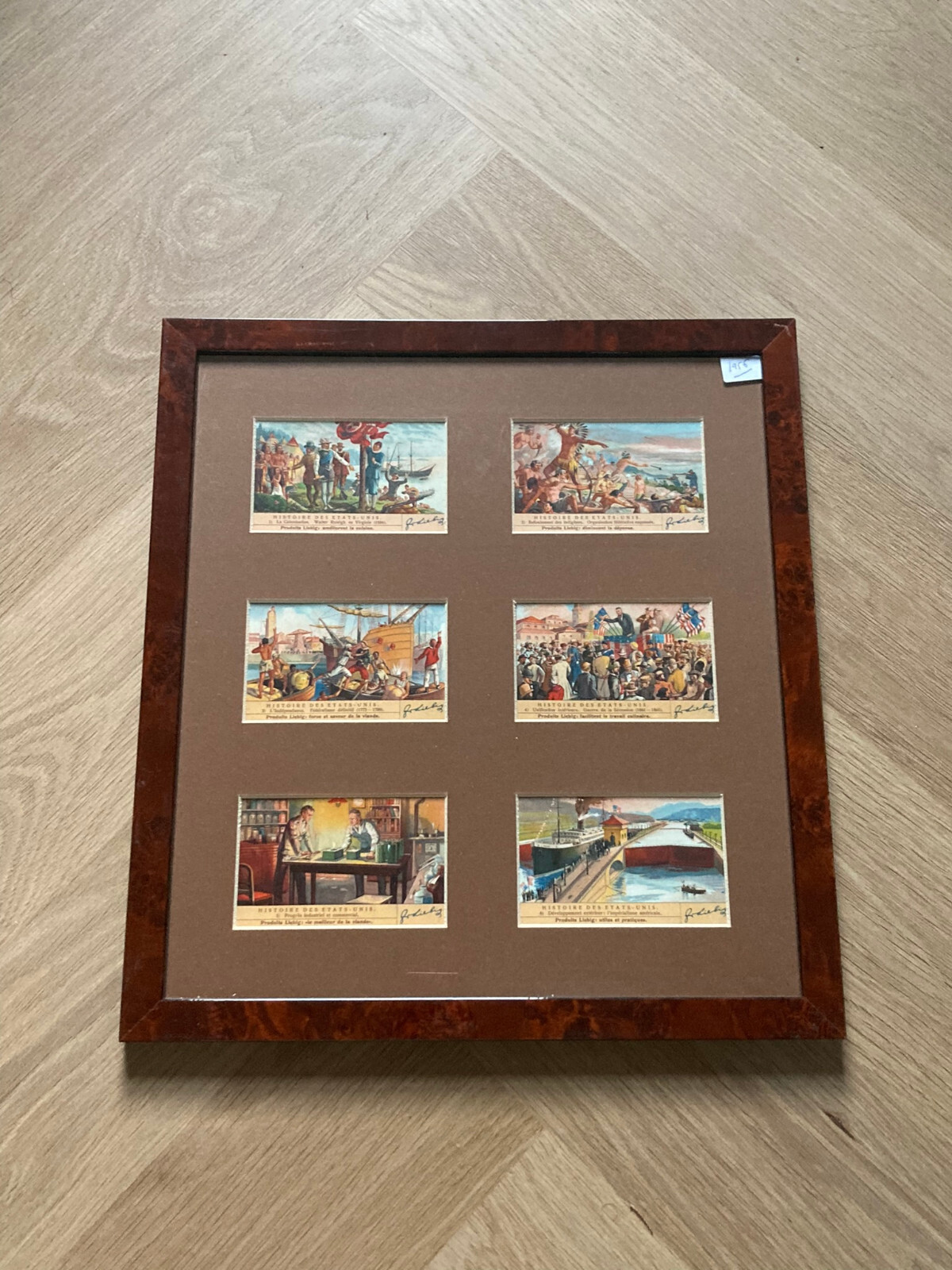 Liebig Series  of 6 Framed Chromos American History 1956\'s - French Text-S1375