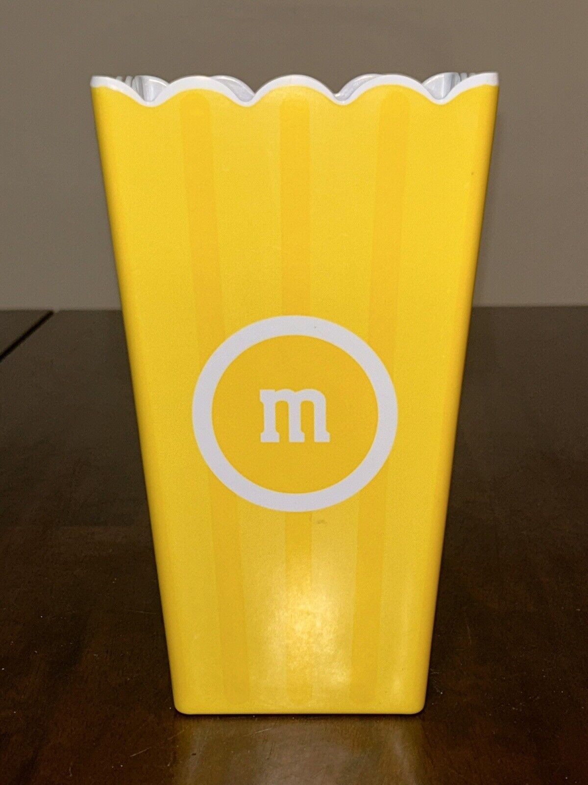 M&M World Candy Character Popcorn Bucket Tub Container Yellow 2020