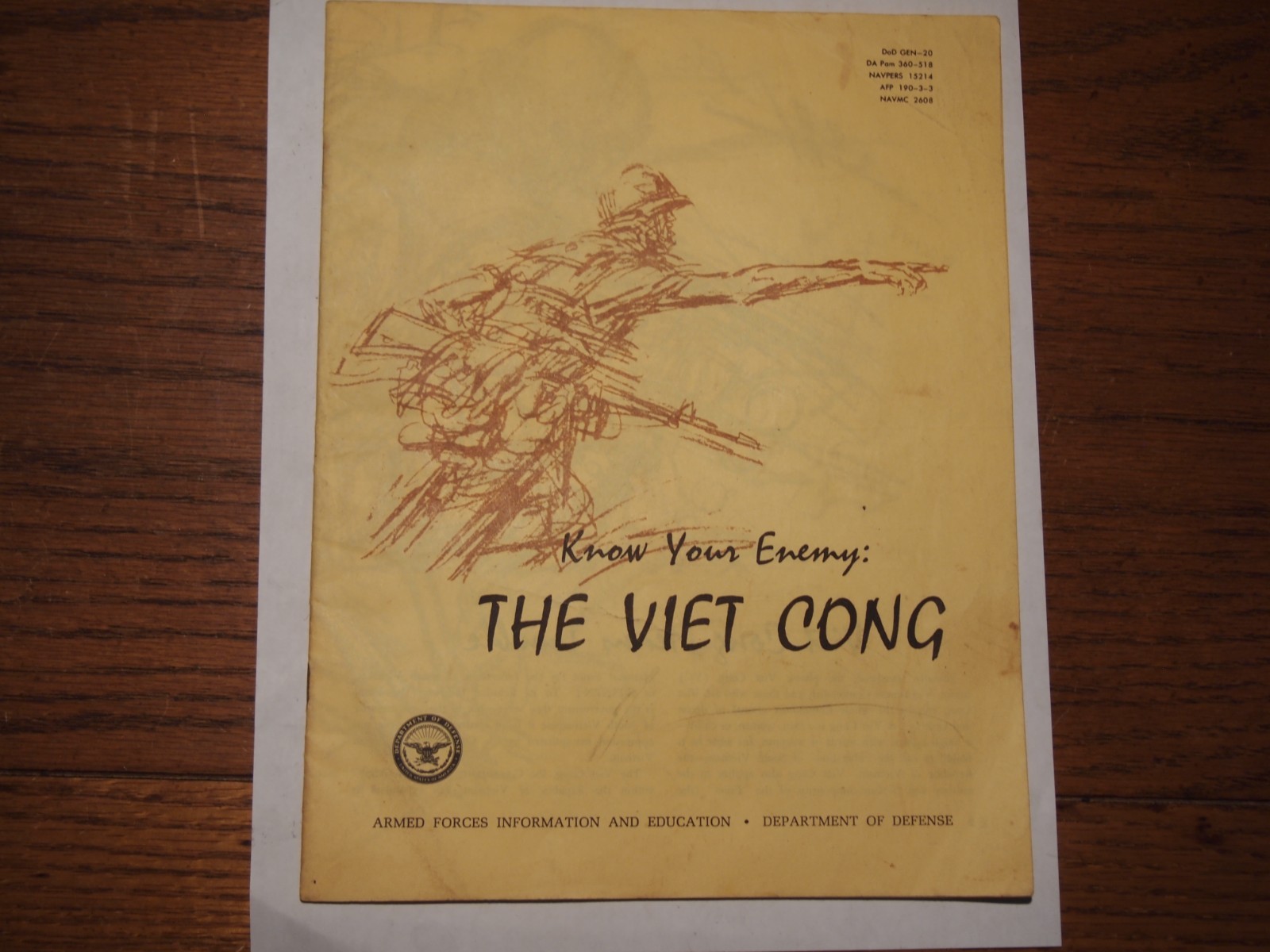 Rare 1966 Booklet Know Your Enemy Viet Cong