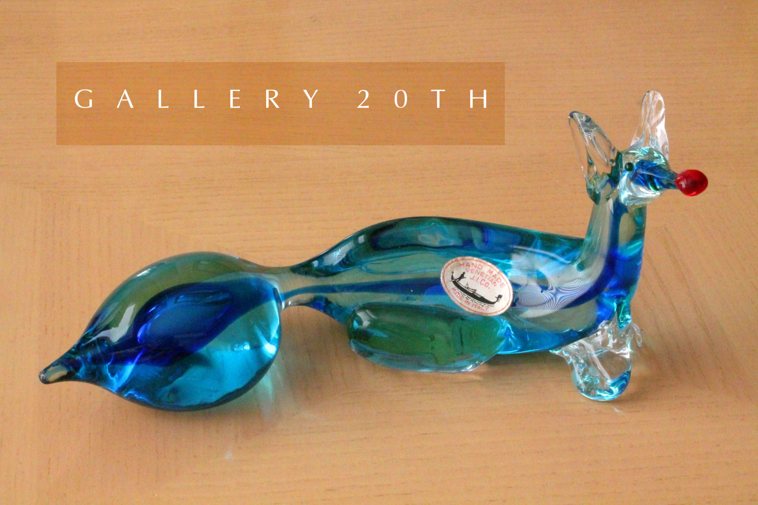 CUTE ITALIAN VTG BLOWN GLASS FOX SCULPTURE MURANO ORIG. ART MID CENTURY MODERN