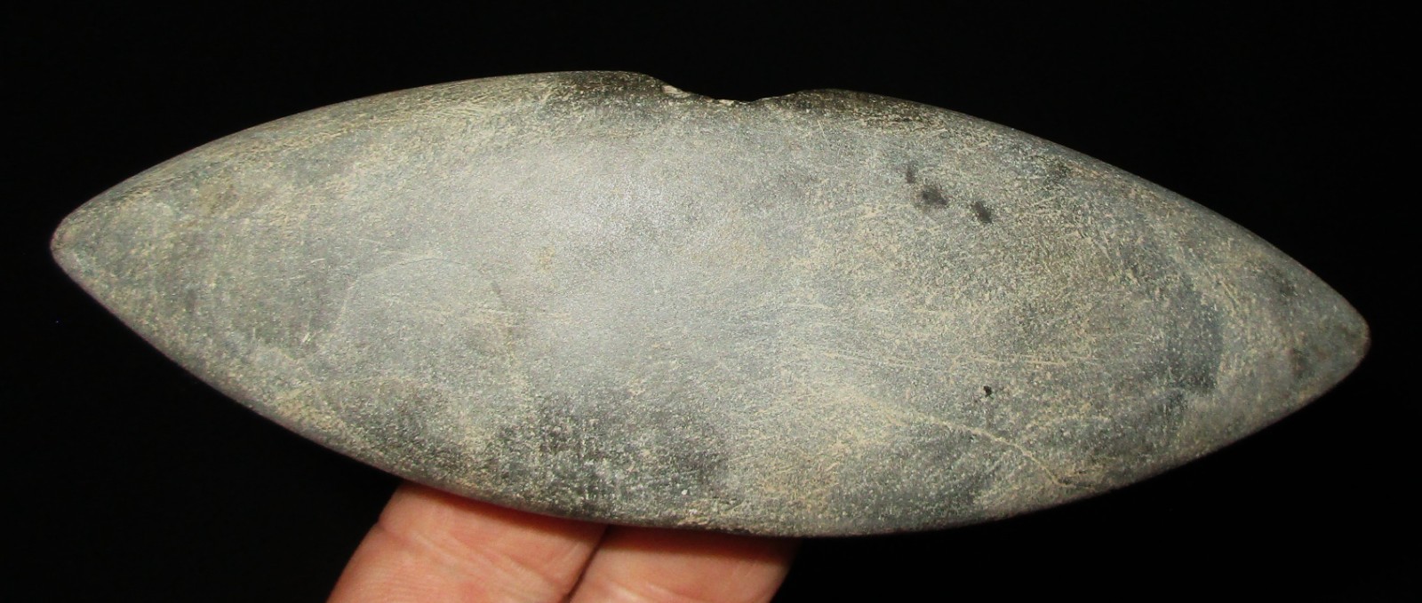 Very Nice Hardstone Shuttle Style Bannerstone-Authentic Indian Artifact