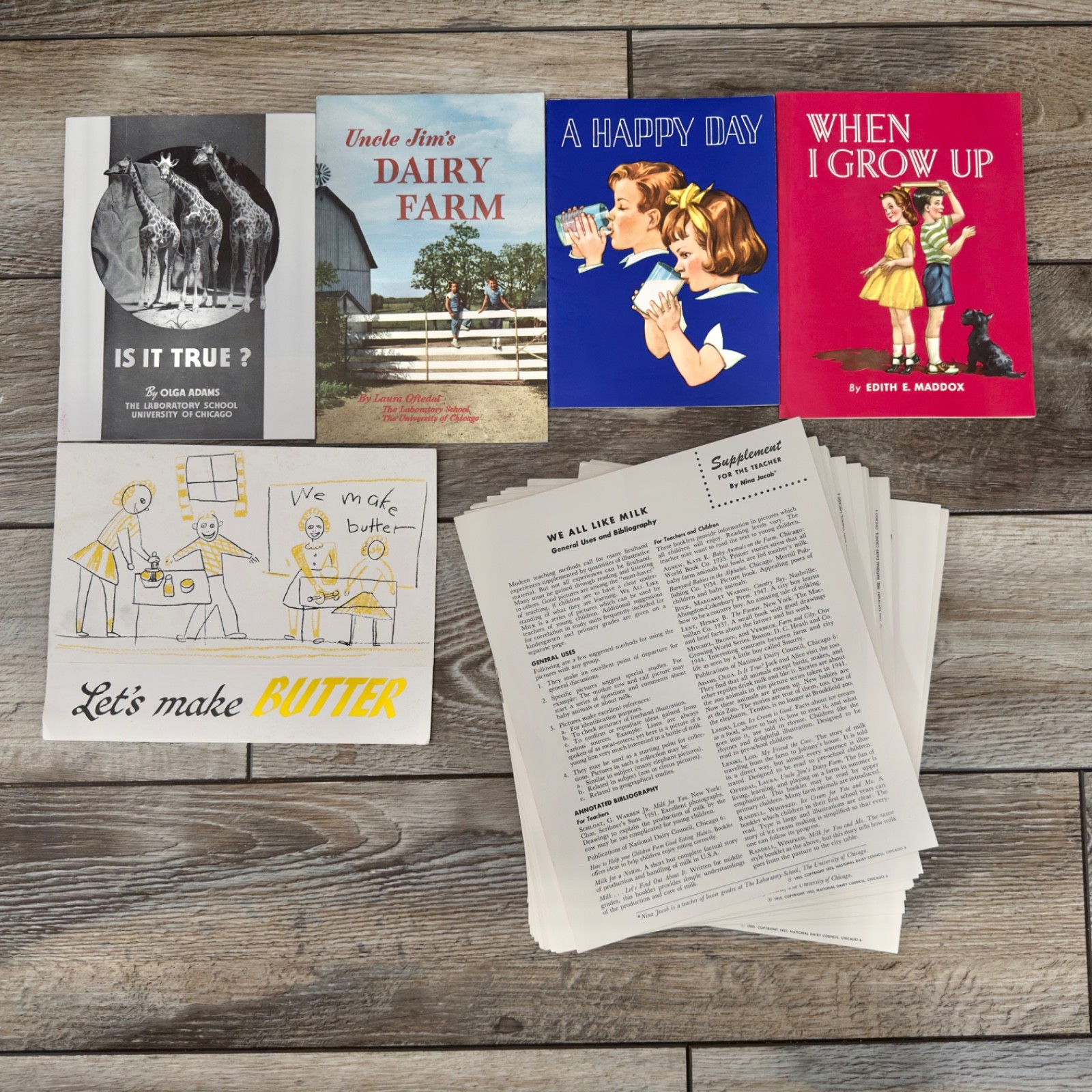 Vintage 1955/56 National Dairy Council Paper Kids Books Teacher Supplements Read