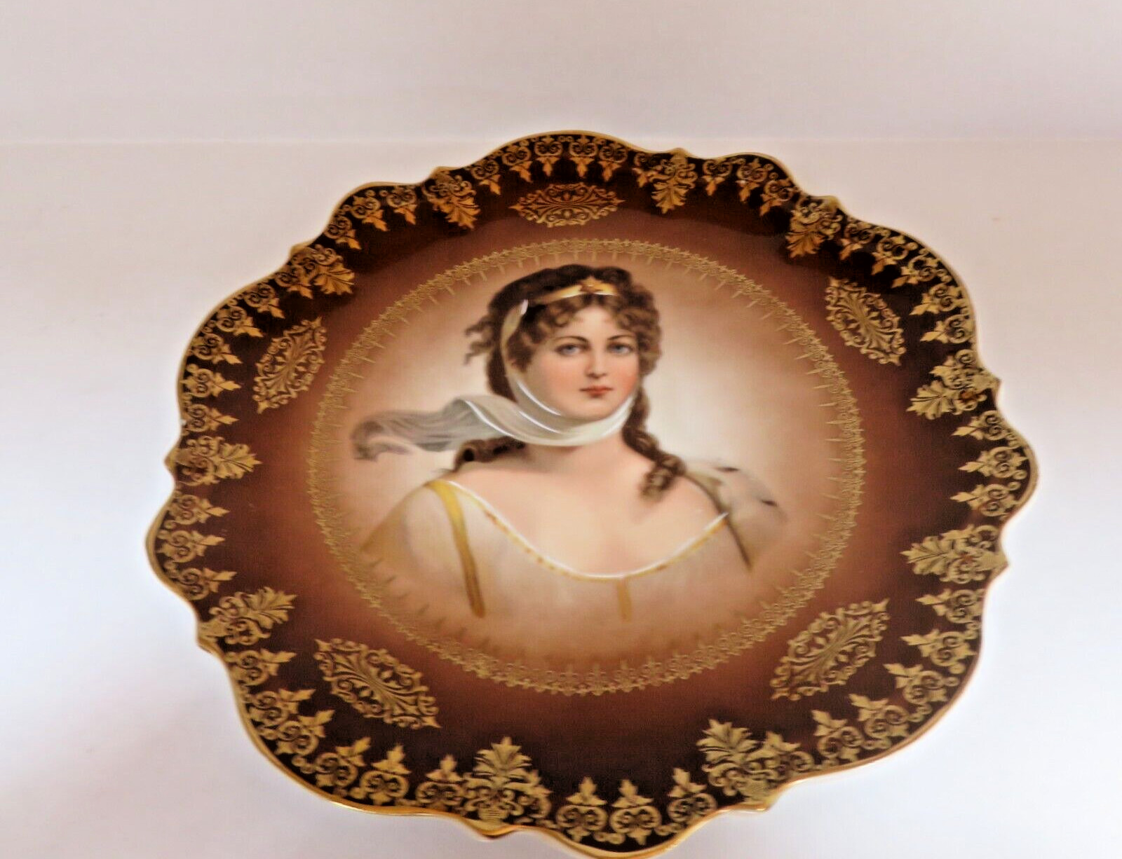 Austrian Imperial Bone China Porcelain Portrait Plate Platter 8 1/2 Austrian Imperial Bone China Porcelain Portrait Plate Platter 8 1/2
