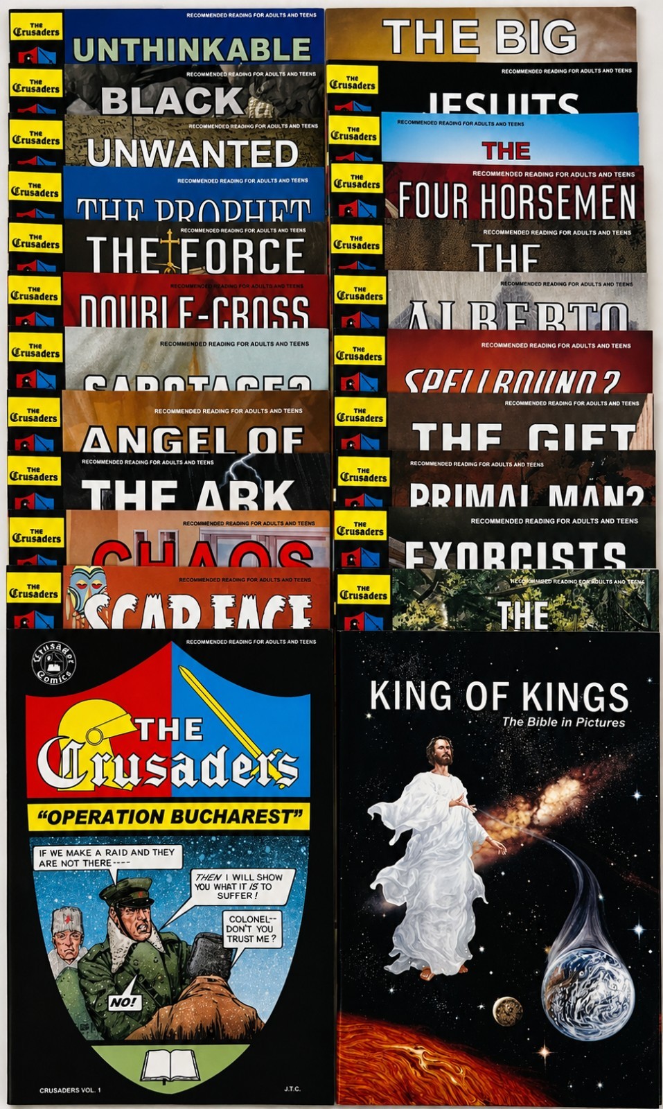 CHRISTIAN COMICS - The Crusaders - JUMBO PACK COLLECTION OF 24, By Jack T. Chick