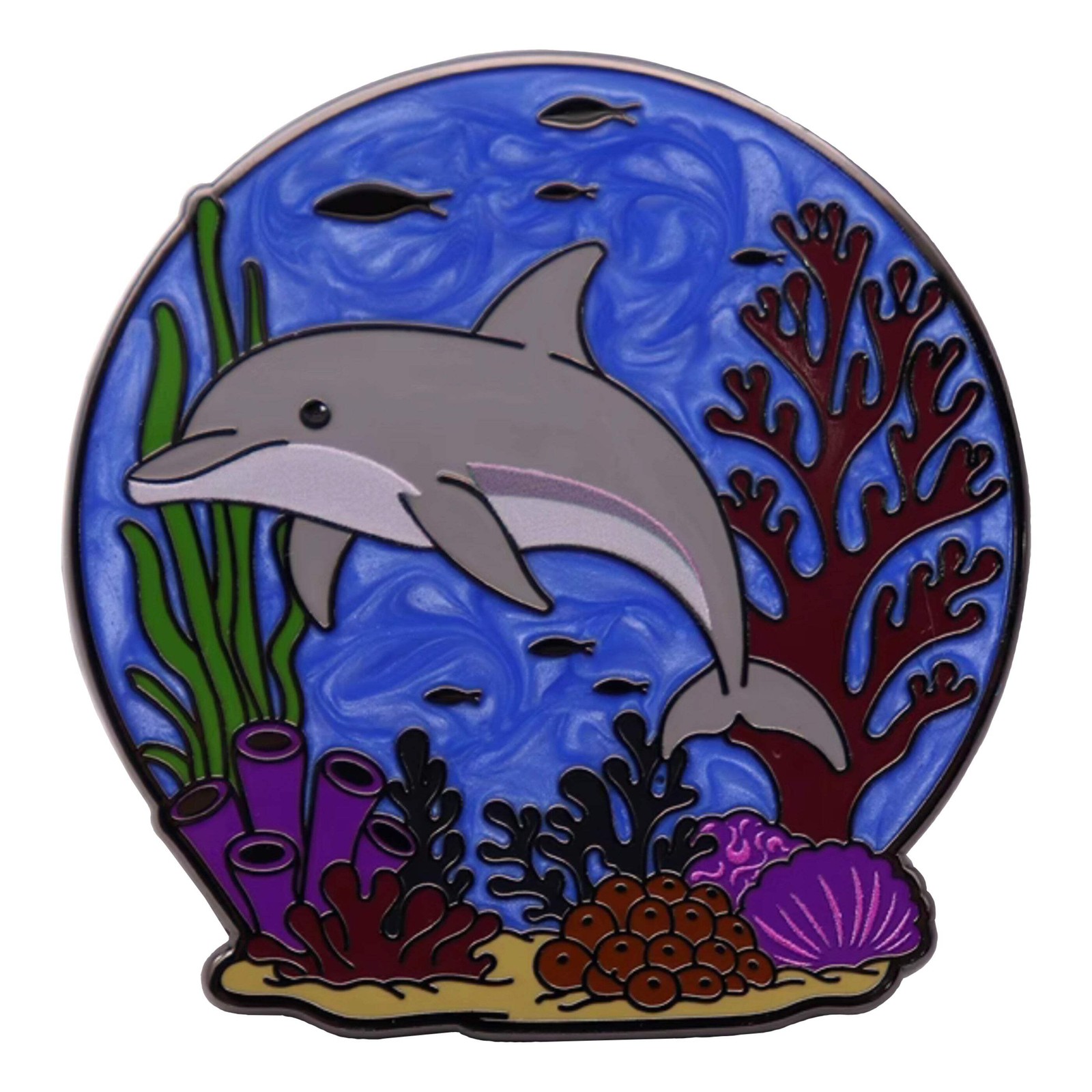 Bottlenose Dolphin - Lapel Pin With Magnet - Pearlescent