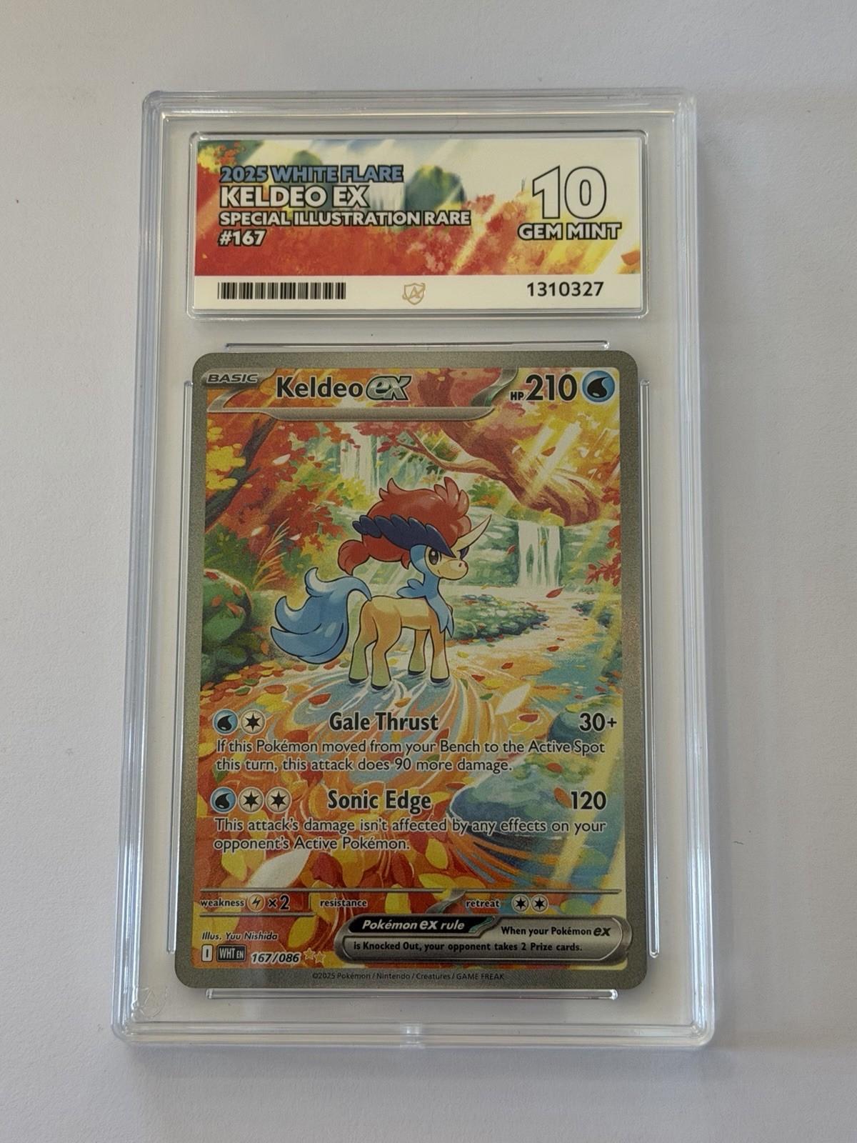 2025, Keldeo ex, #167, White Flare, SIR, ACE 10