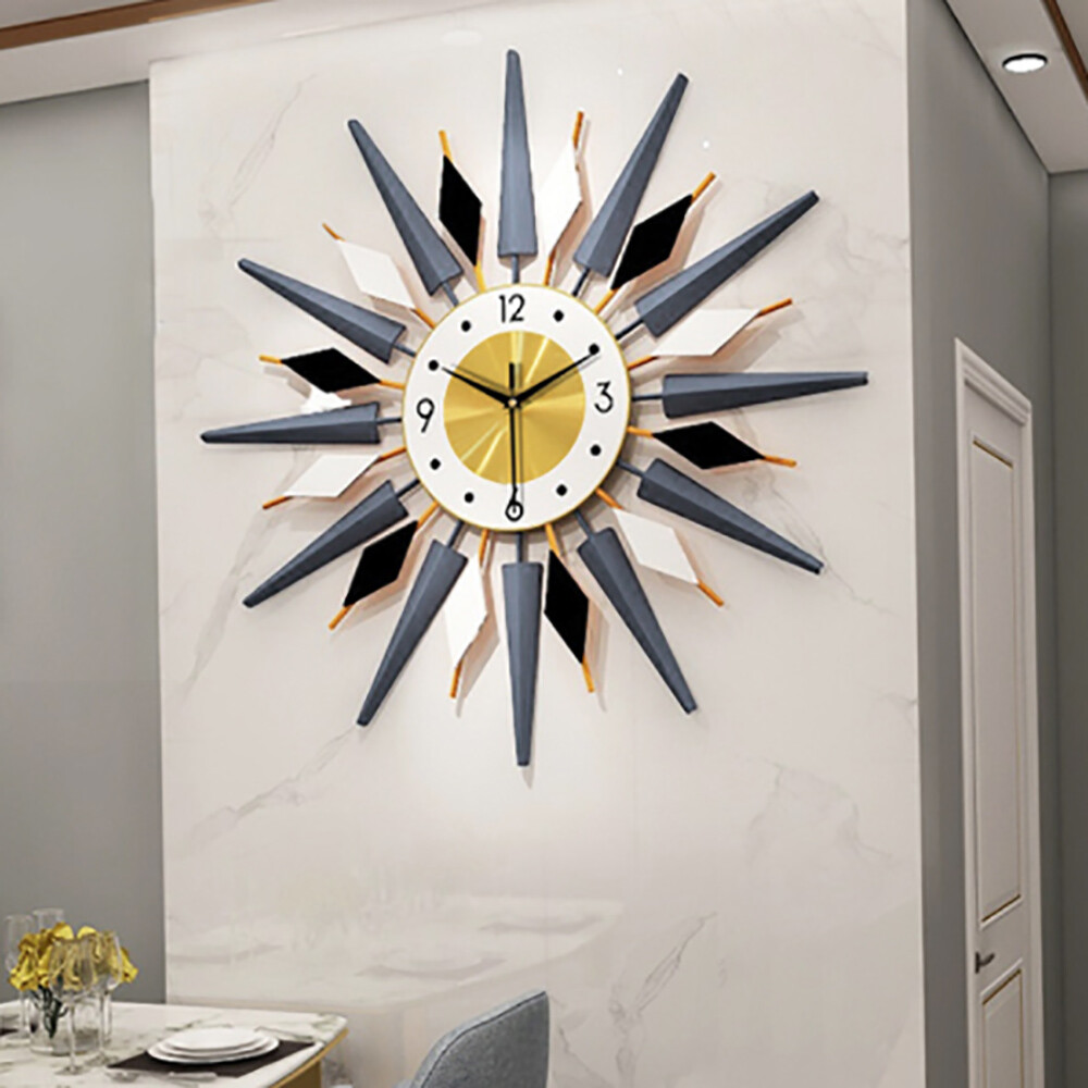 60x60cm Large Retro Metal Art Clock Mid Century Modern Wall Vintage Wall Clock