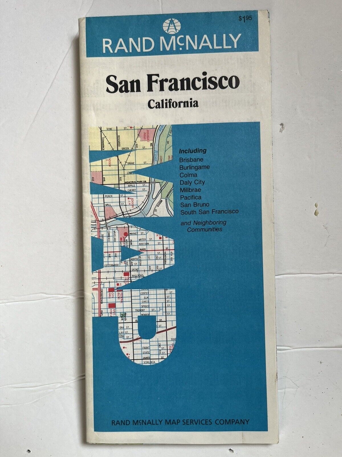 VTG SAN FRANCISCO Rand McNally Paper Folding Map Travelers Directions
