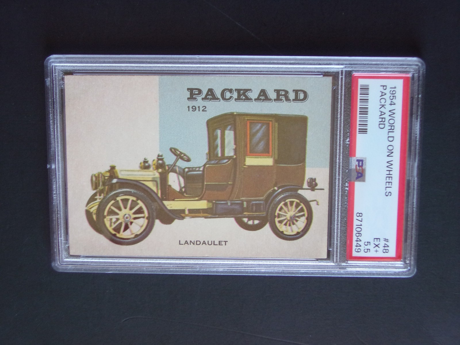 1954 World on Wheels, Packard, Landaulet, Card# 48, PSA-5.5 1954 World on Wheels, Packard, Landaulet, Card# 48, PSA-5.5