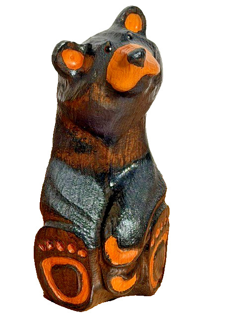 Vtg Big Sky Carvers Bears Wood Carved Jeff Fleming 15