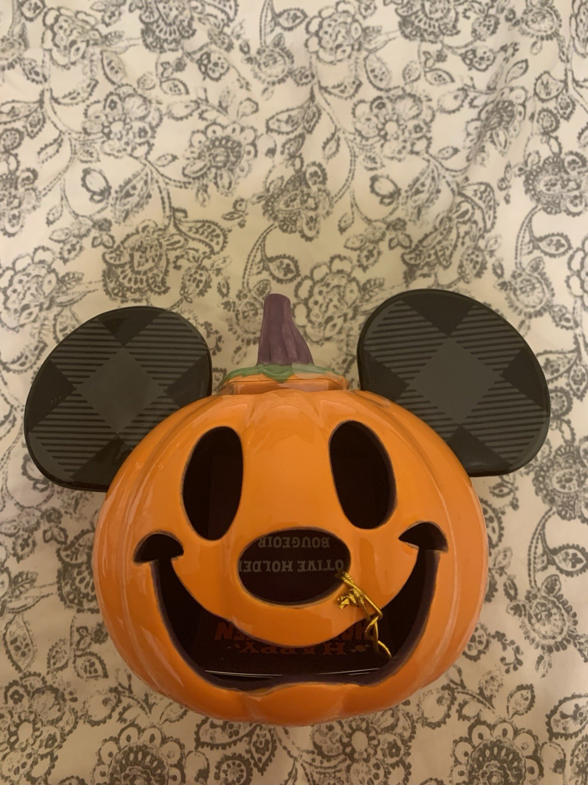 Disney 2021 Mickey Mouse Pumpkin Jack-O-Lantern Halloween Votive Candle Holder