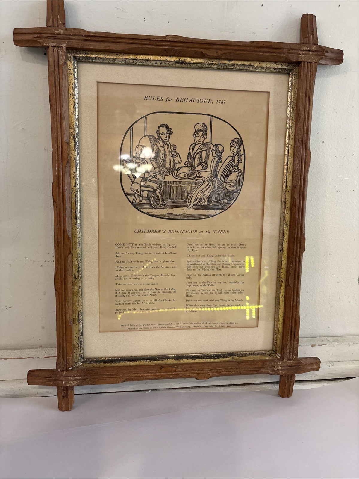 Rare Finds Antique “RULES for BEHAVIOUR, 1787\