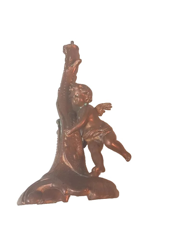 Antique Metal Spelt Brass Cherubs Lamp Finial Antique Metal Spelt Brass Cherubs Lamp Finial