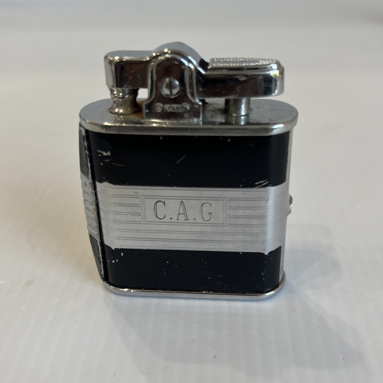 Vintage Ronson Princess Art Deco Pocket Lighter Personalized C.A.G