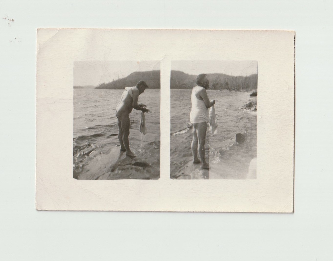 c.1950s Mature Man Skinny Dipping on the Beach Bottomless Gay Int
