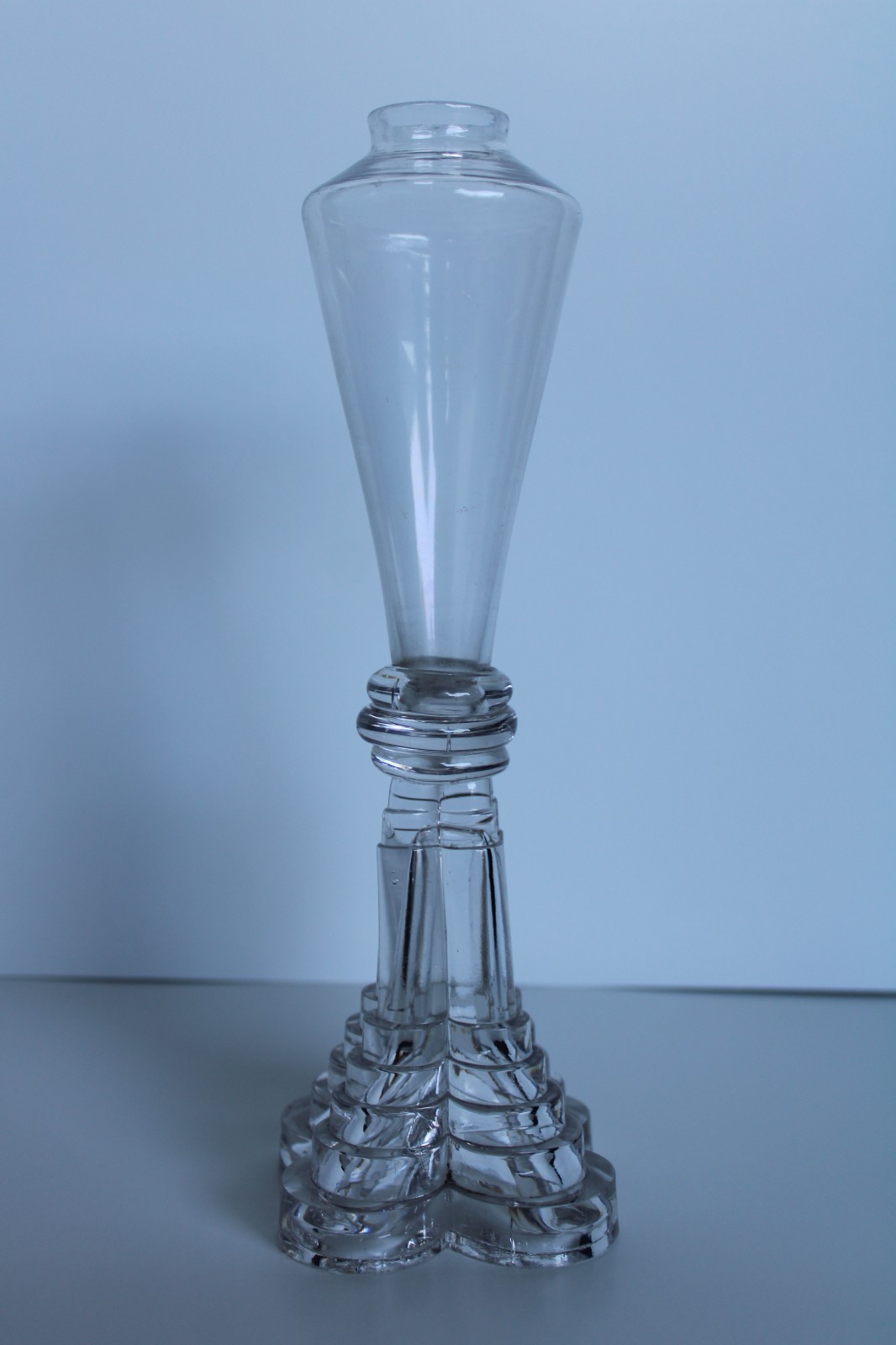 Antique 1840's Boston & Sandwich Glass Blown Font Fluid Lamp (9 1/4