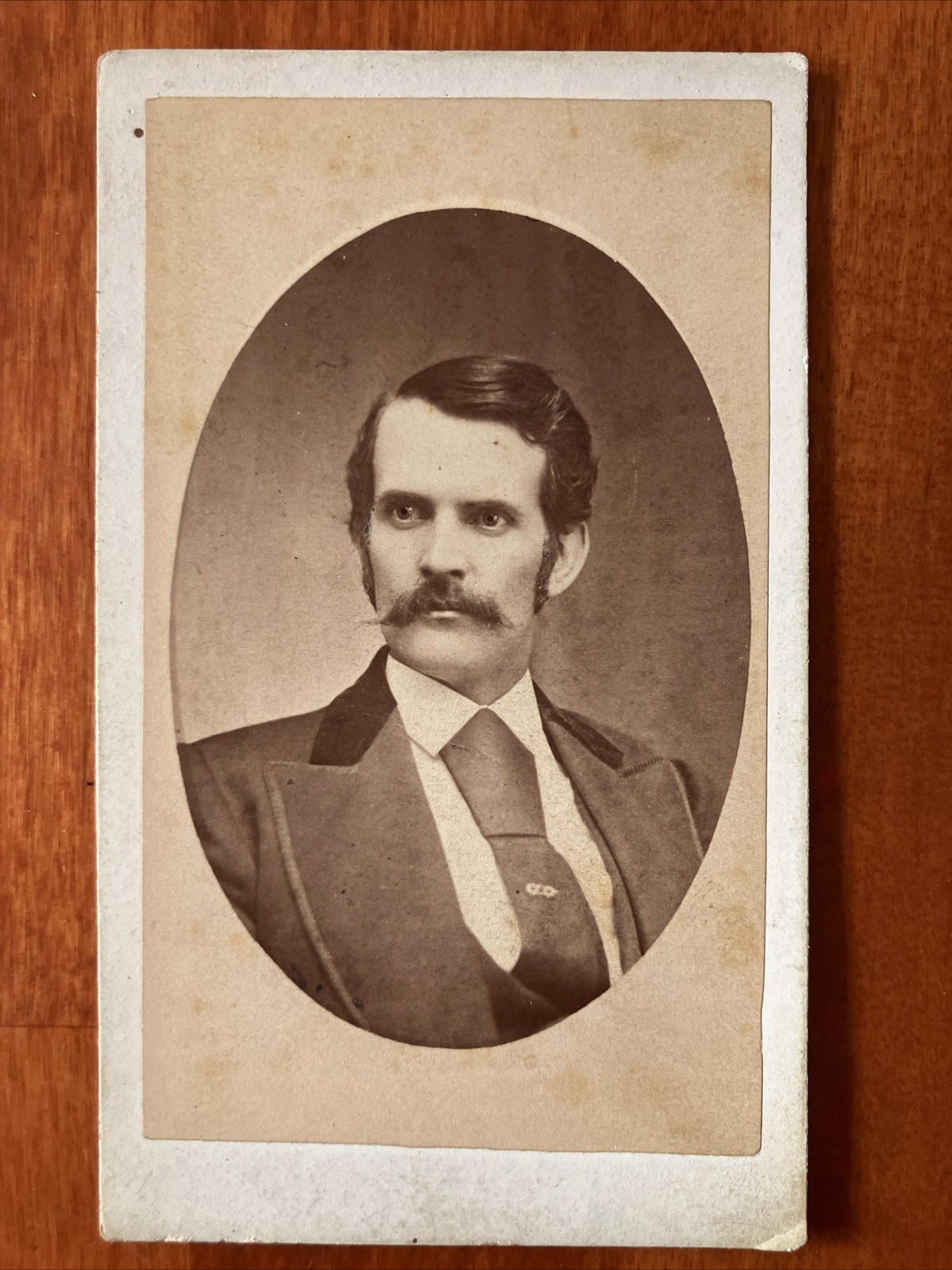 Wealthy Man With Mustache CDV Carte de Visite East Saginaw MI 