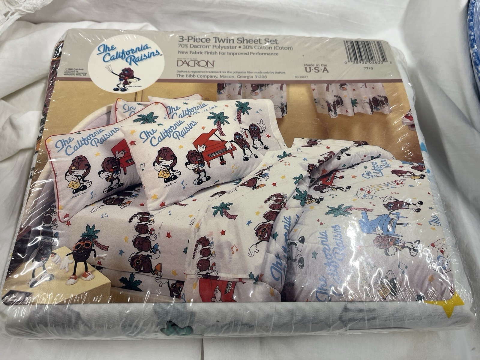 Vtg 1988 California Raisins Twin Sheets New In Packaging Dream styles Sheet Set