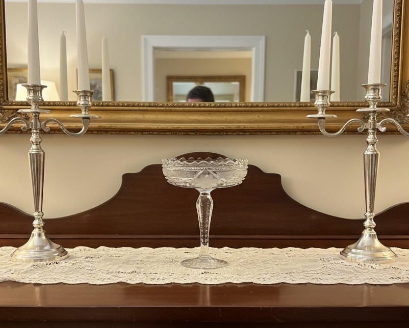 Antique McKee Innovation 407 Glass Pedestal Compote Tazza c1916 EAPG
