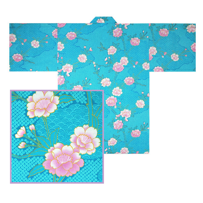 Japanese HAPPI COAT Kimono Robe Women 34\