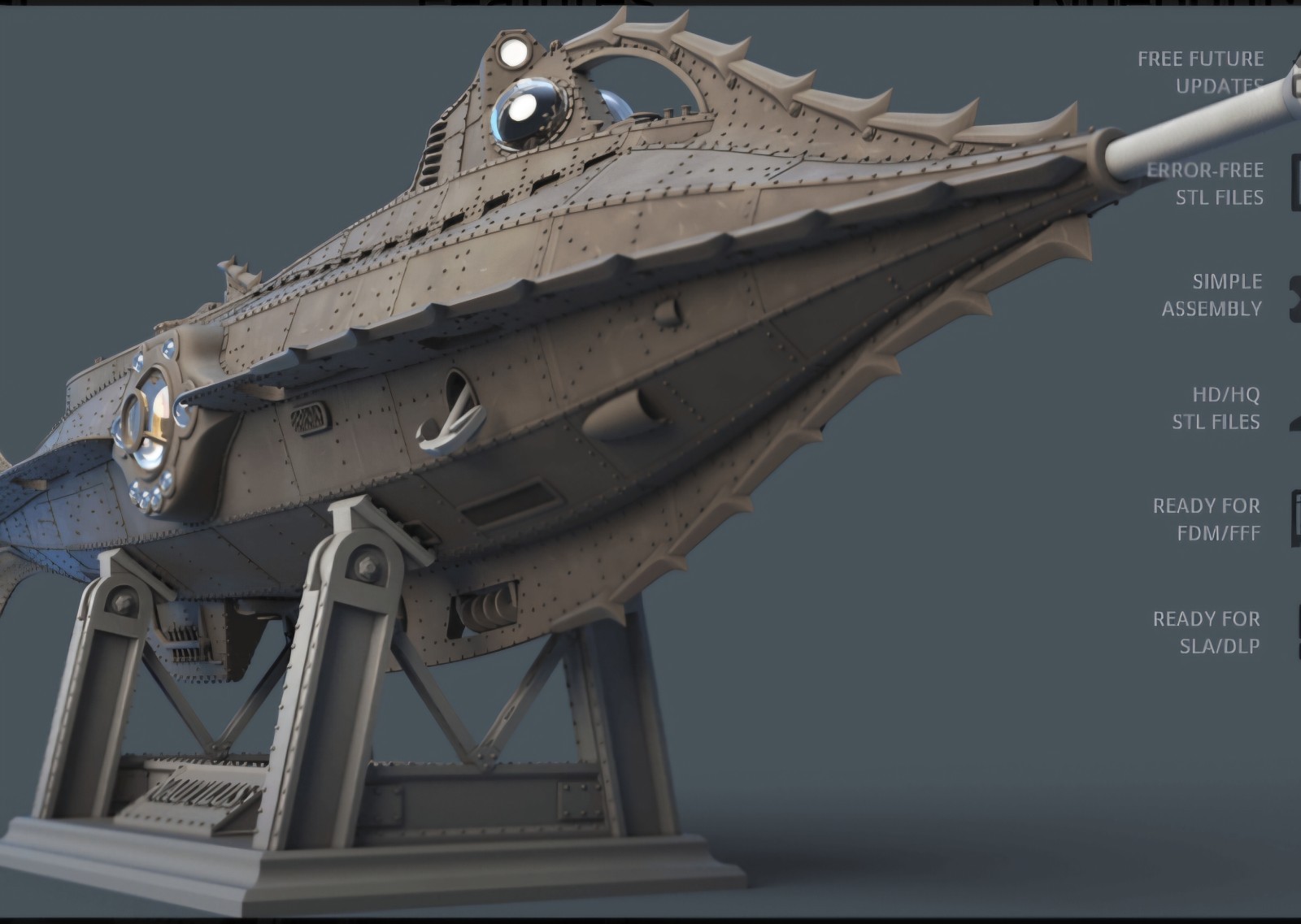 20,000 Leagues Under The Sea Nautilus Submarine 1/100 Custom 3d Model Kit 21\ 20,000 Leagues Under The Sea Nautilus Submarine 1/100 Custom 3d Model Kit 21\