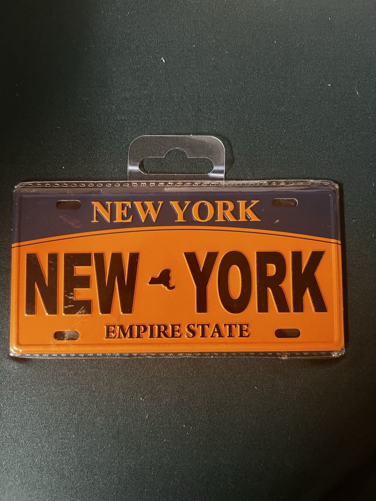 Qty: 1 New York Empire State Orange/Navy License Plate 6\' x 3\' Magnetic - Sealed