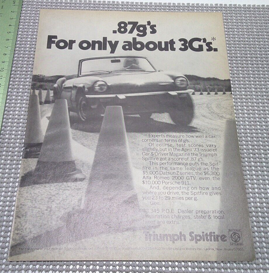 1974 Triumph Spitfire $3345 Vintage Car Photo Print Ad Man Cave Garage Decor 1974 Triumph Spitfire $3345 Vintage Car Photo Print Ad Man Cave Garage Decor
