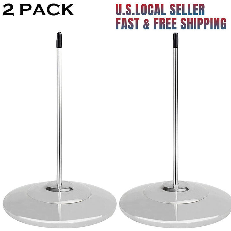 2 Pack Bill Fork Receipt Holder Spike Stainless Steel with Solid Heavy-duty Base