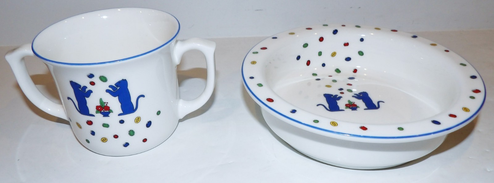 LOVELY 1988 CARTIER ENGLAND LA MAISON DES ENFANTS BABY BOWL & MUG
